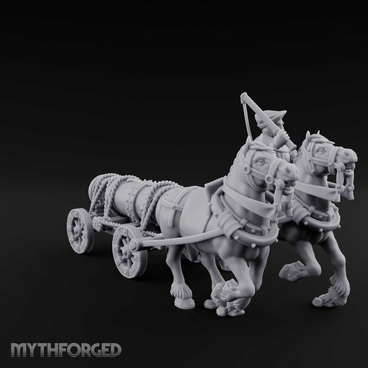 Musket Shouldered Highland Bombard Chariot Miniature for Dungeons and Dragons, Pathfinder or other TTRPGs