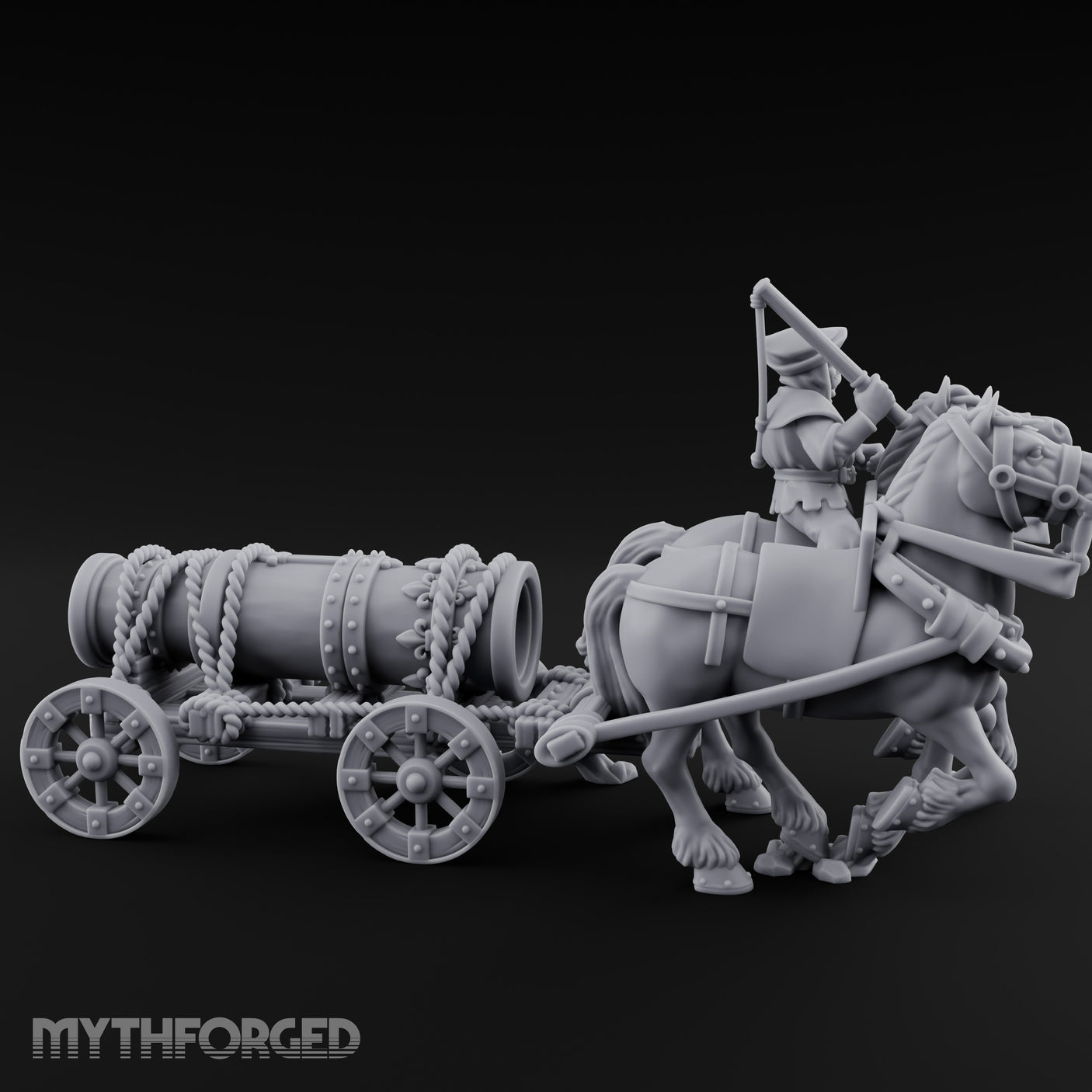 Musket Shouldered Highland Bombard Chariot Miniature for Dungeons and Dragons, Pathfinder or other TTRPGs