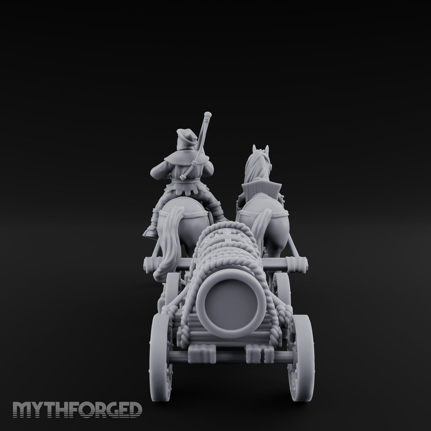 Musket Shouldered Highland Bombard Chariot Miniature for Dungeons and Dragons, Pathfinder or other TTRPGs