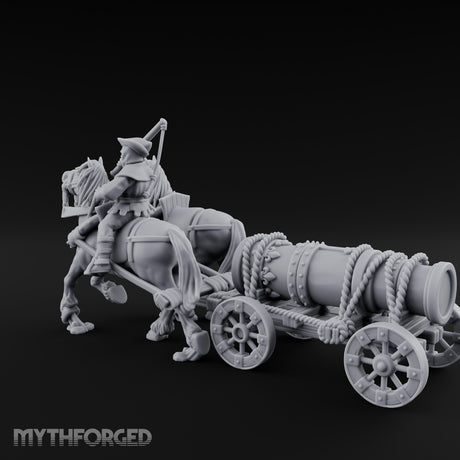 Musket Shouldered Highland Bombard Chariot Miniature for Dungeons and Dragons, Pathfinder or other TTRPGs