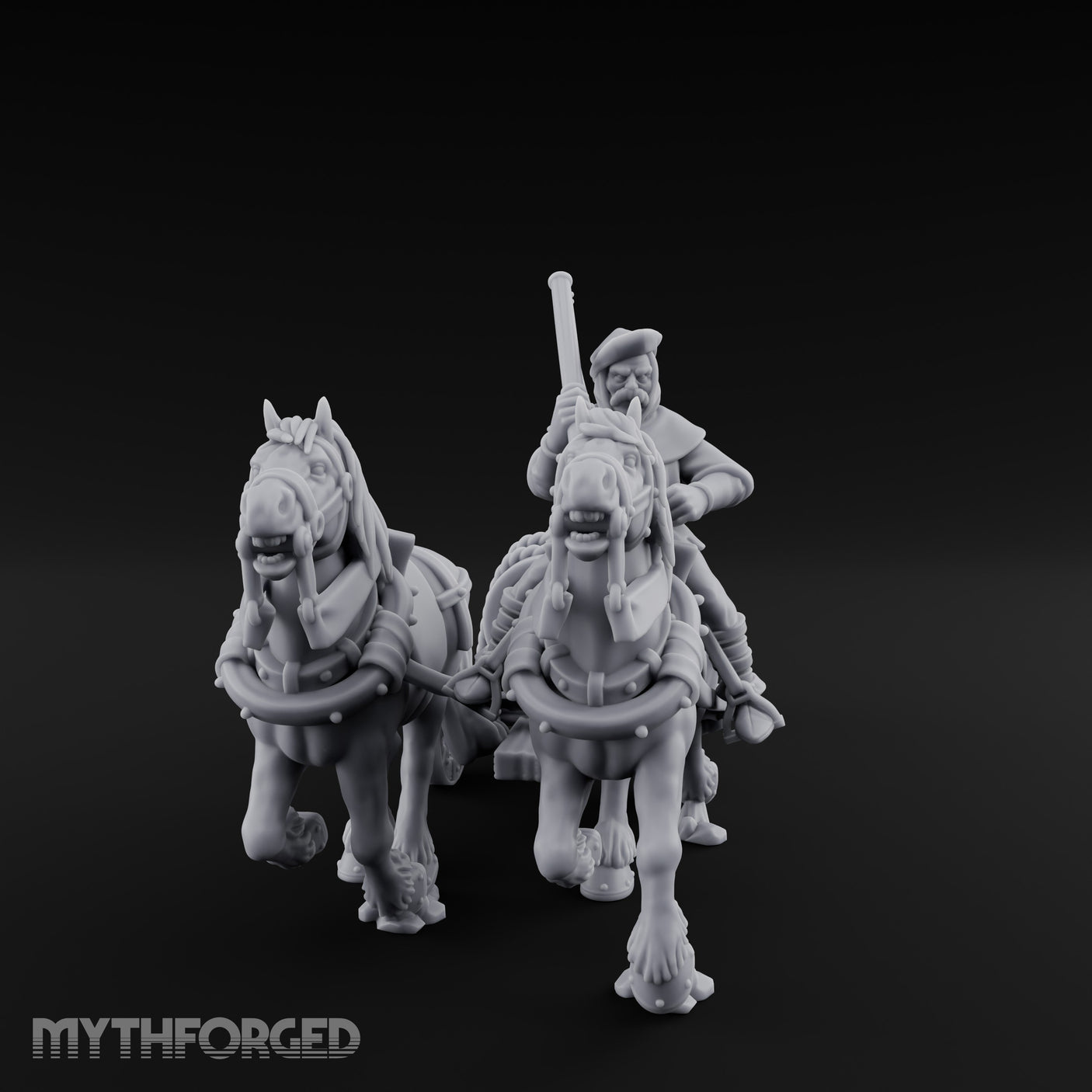 Musket Shouldered Highland Bombard Chariot Miniature for Dungeons and Dragons, Pathfinder or other TTRPGs