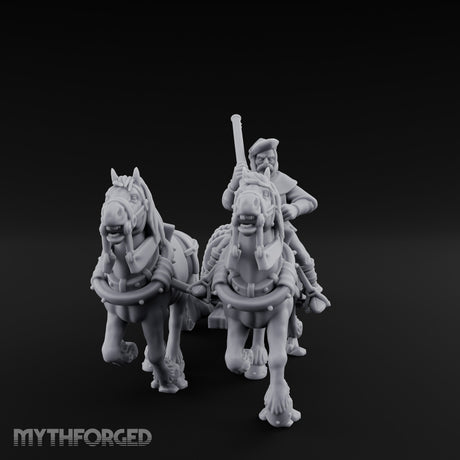Musket Shouldered Highland Bombard Chariot Miniature for Dungeons and Dragons, Pathfinder or other TTRPGs