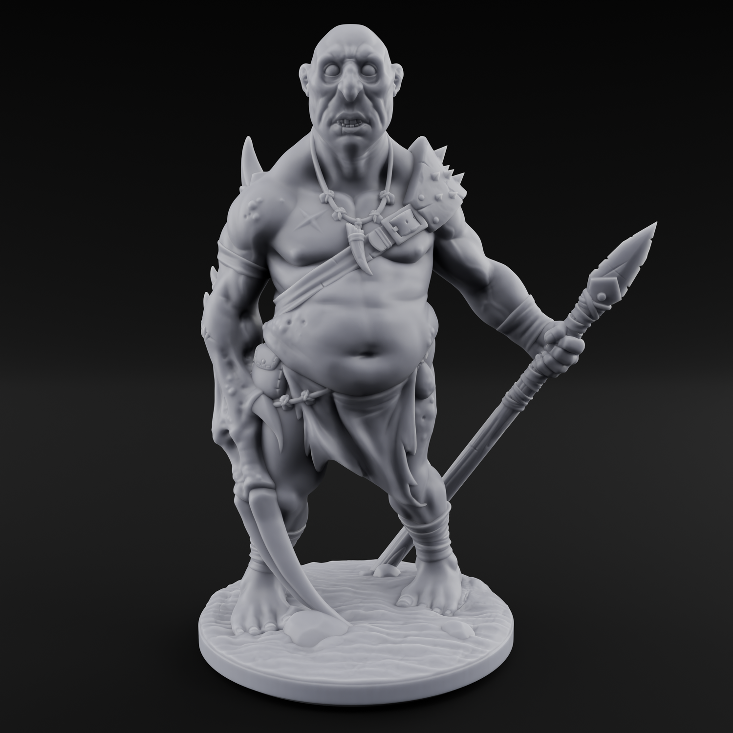 Belly Out Leaning Human Mutant A Miniature for Dungeons and Dragons, Pathfinder or other TTRPGs