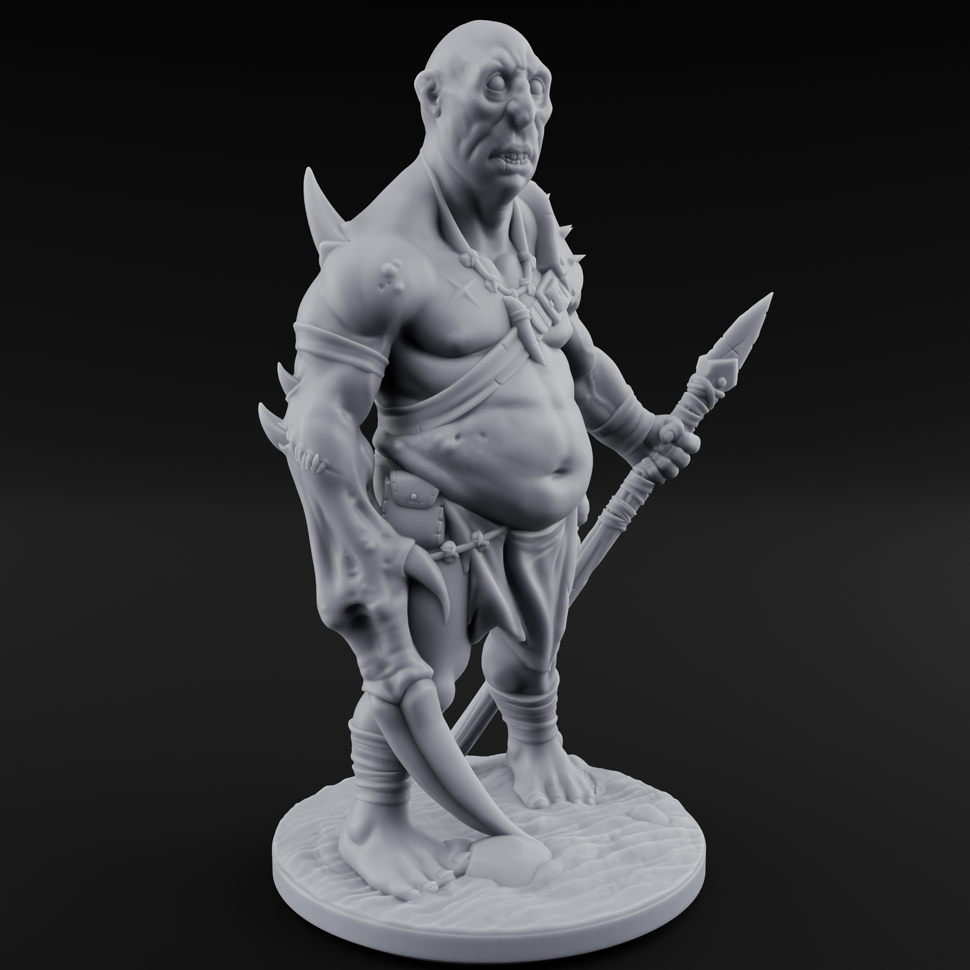 Belly Out Leaning Human Mutants Miniature for Dungeons and Dragons, Pathfinder or other TTRPGs