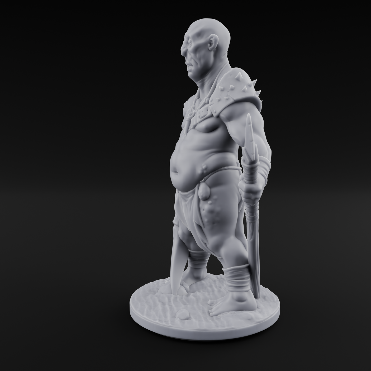 Belly Out Leaning Human Mutant A Miniature for Dungeons and Dragons, Pathfinder or other TTRPGs