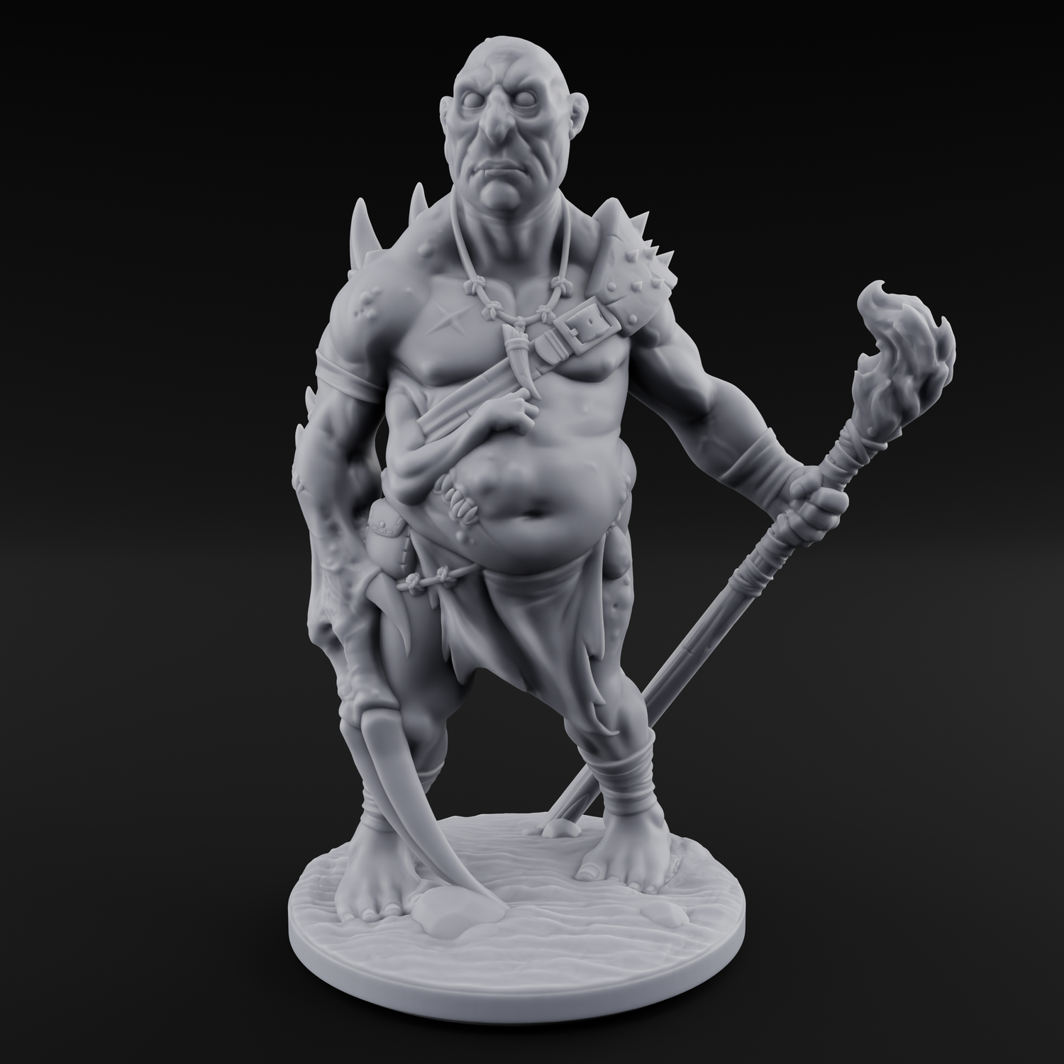 Belly Out Leaning Human Mutant B Miniature for Dungeons and Dragons, Pathfinder or other TTRPGs
