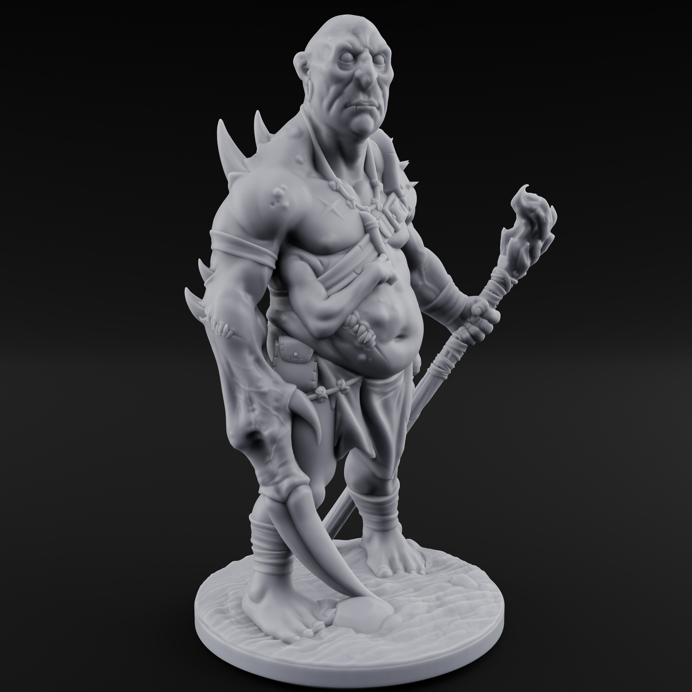 Belly Out Leaning Human Mutant B Miniature for Dungeons and Dragons, Pathfinder or other TTRPGs