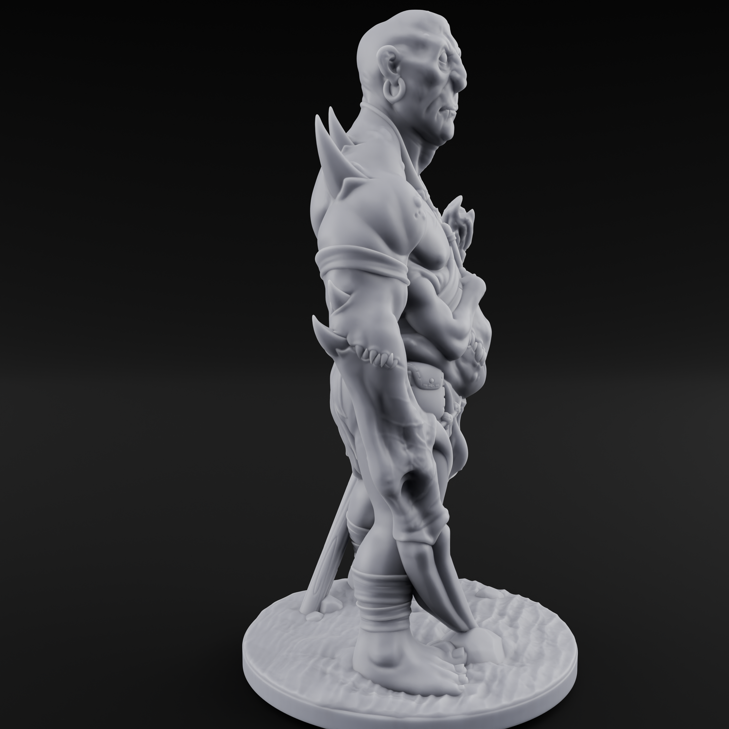 Belly Out Leaning Human Mutant B Miniature for Dungeons and Dragons, Pathfinder or other TTRPGs