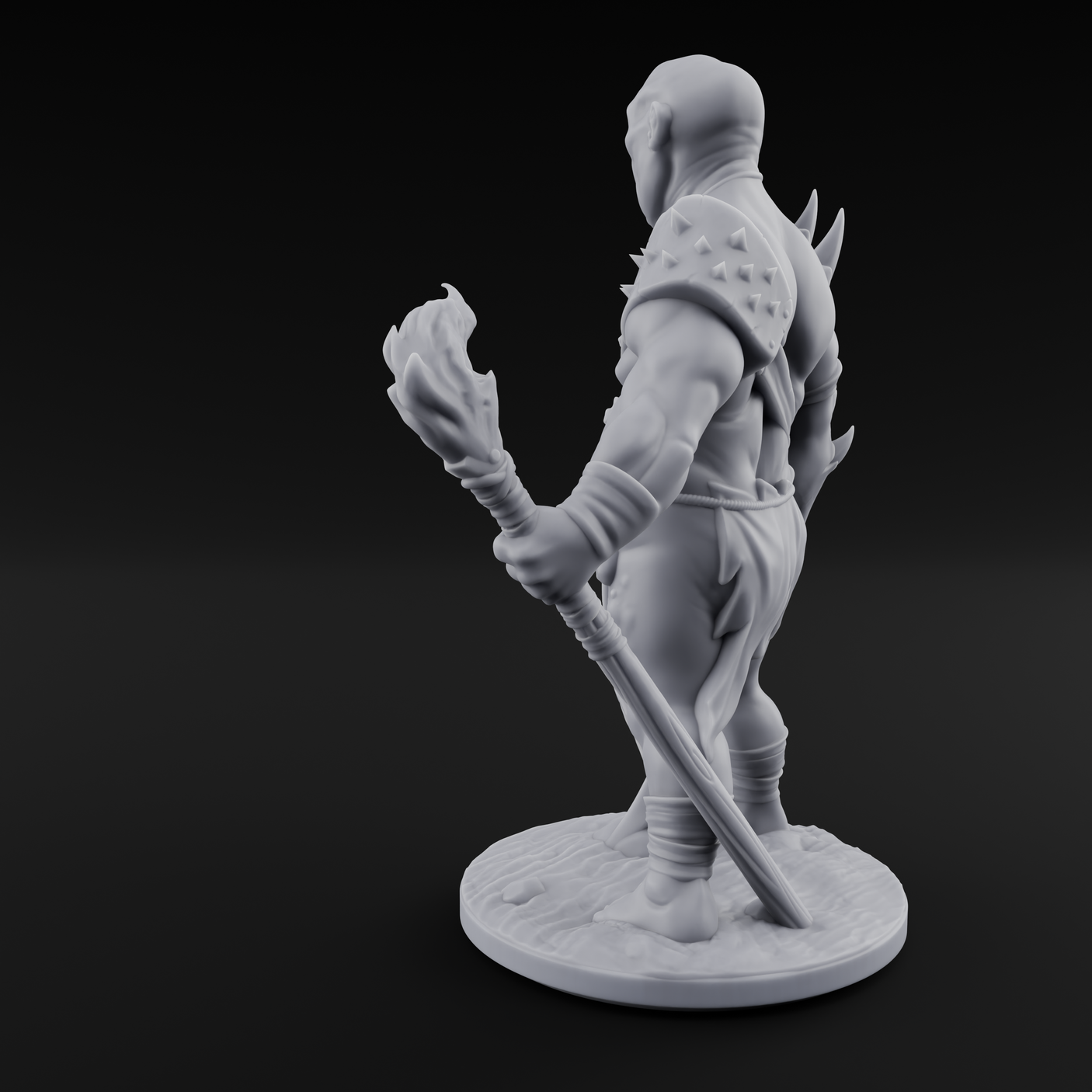 Belly Out Leaning Human Mutant B Miniature for Dungeons and Dragons, Pathfinder or other TTRPGs