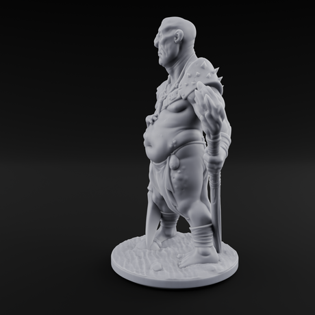 Belly Out Leaning Human Mutant B Miniature for Dungeons and Dragons, Pathfinder or other TTRPGs