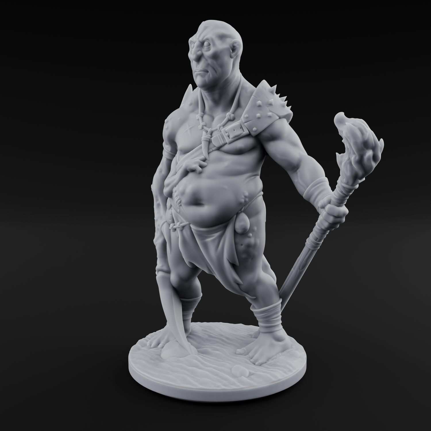 Belly Out Leaning Human Mutant B Miniature for Dungeons and Dragons, Pathfinder or other TTRPGs