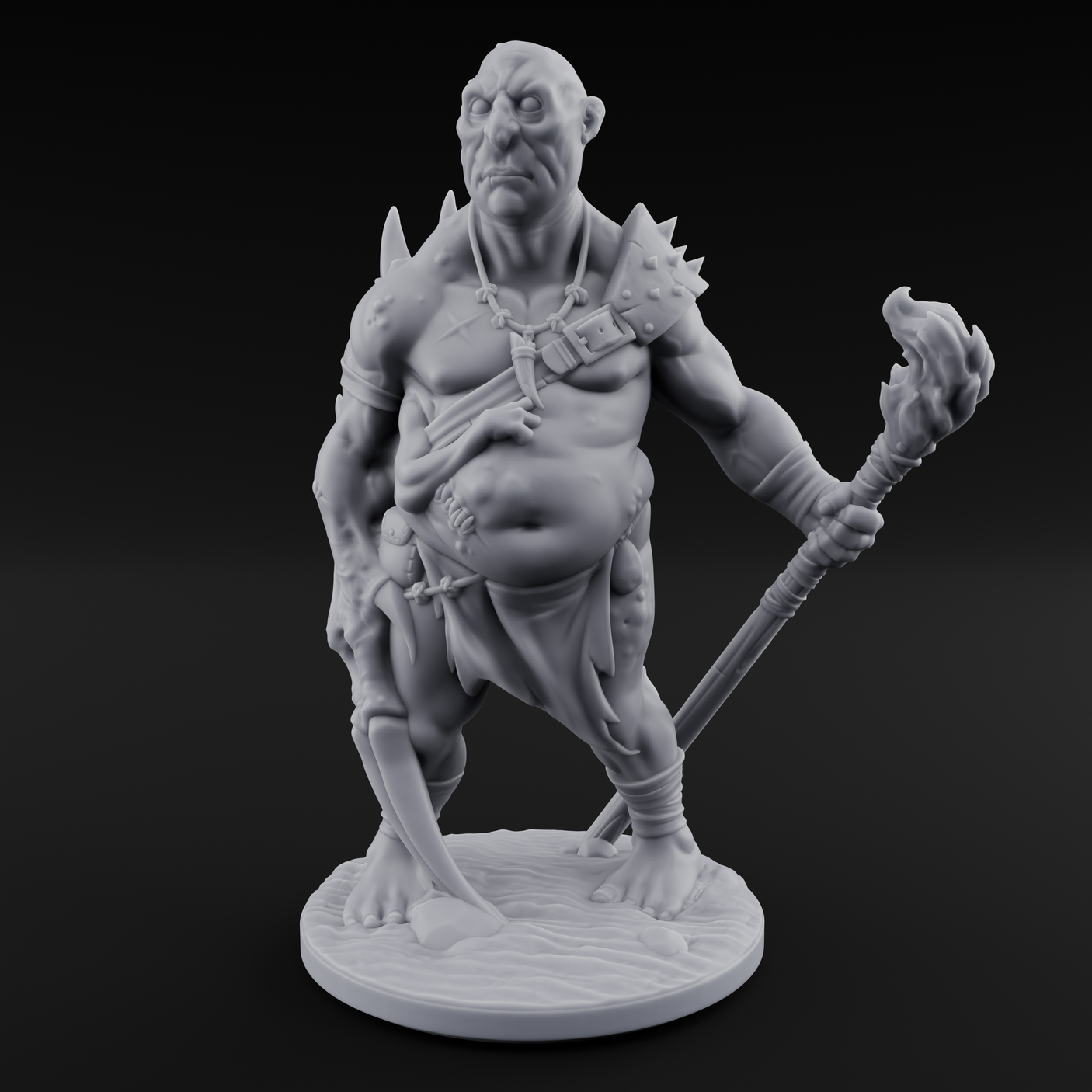 Belly Out Leaning Human Mutant B Miniature for Dungeons and Dragons, Pathfinder or other TTRPGs