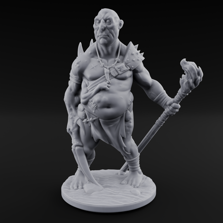 Belly Out Leaning Human Mutant B Miniature for Dungeons and Dragons, Pathfinder or other TTRPGs
