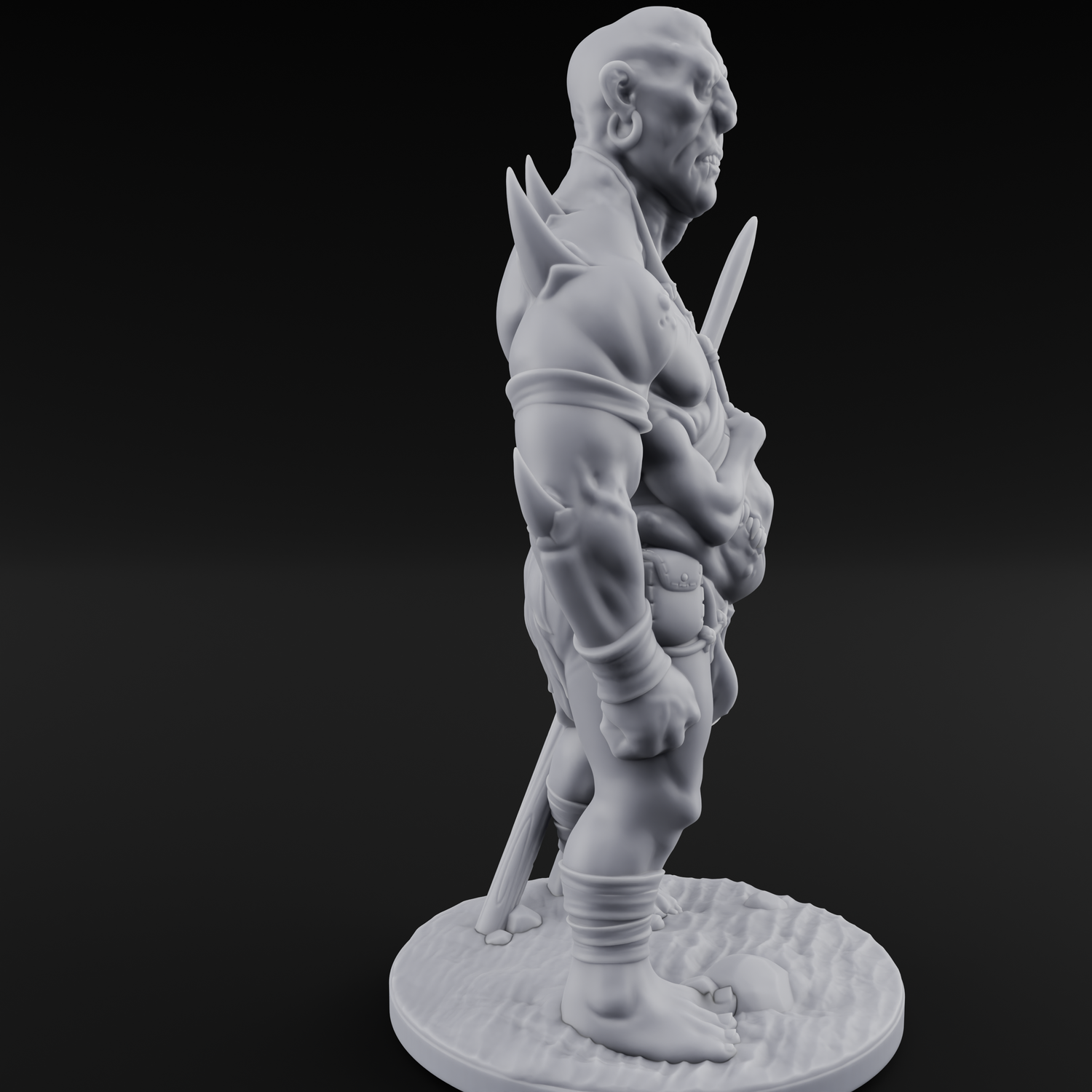 Belly Out Leaning Human Mutant C Miniature for Dungeons and Dragons, Pathfinder or other TTRPGs