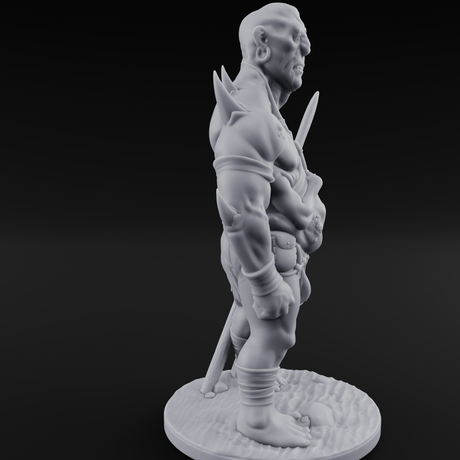 Belly Out Leaning Human Mutant C Miniature for Dungeons and Dragons, Pathfinder or other TTRPGs