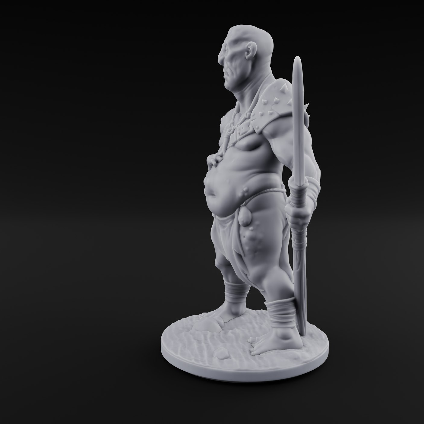 Belly Out Leaning Human Mutant C Miniature for Dungeons and Dragons, Pathfinder or other TTRPGs