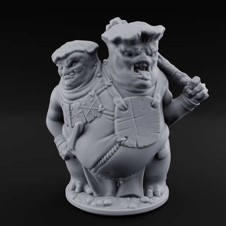 Belly Bumping Myconid Ettin Brute Miniature for Dungeons and Dragons, Pathfinder or other TTRPGs