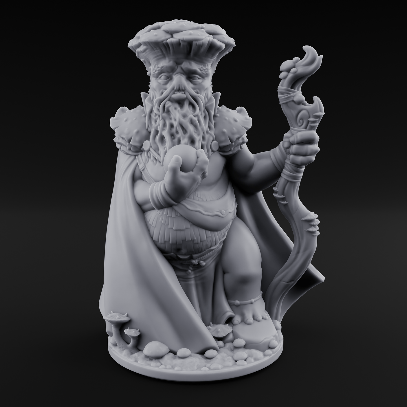 Belly Out Beckoning Myconid Oracle Miniature for Dungeons and Dragons, Pathfinder or other TTRPGs