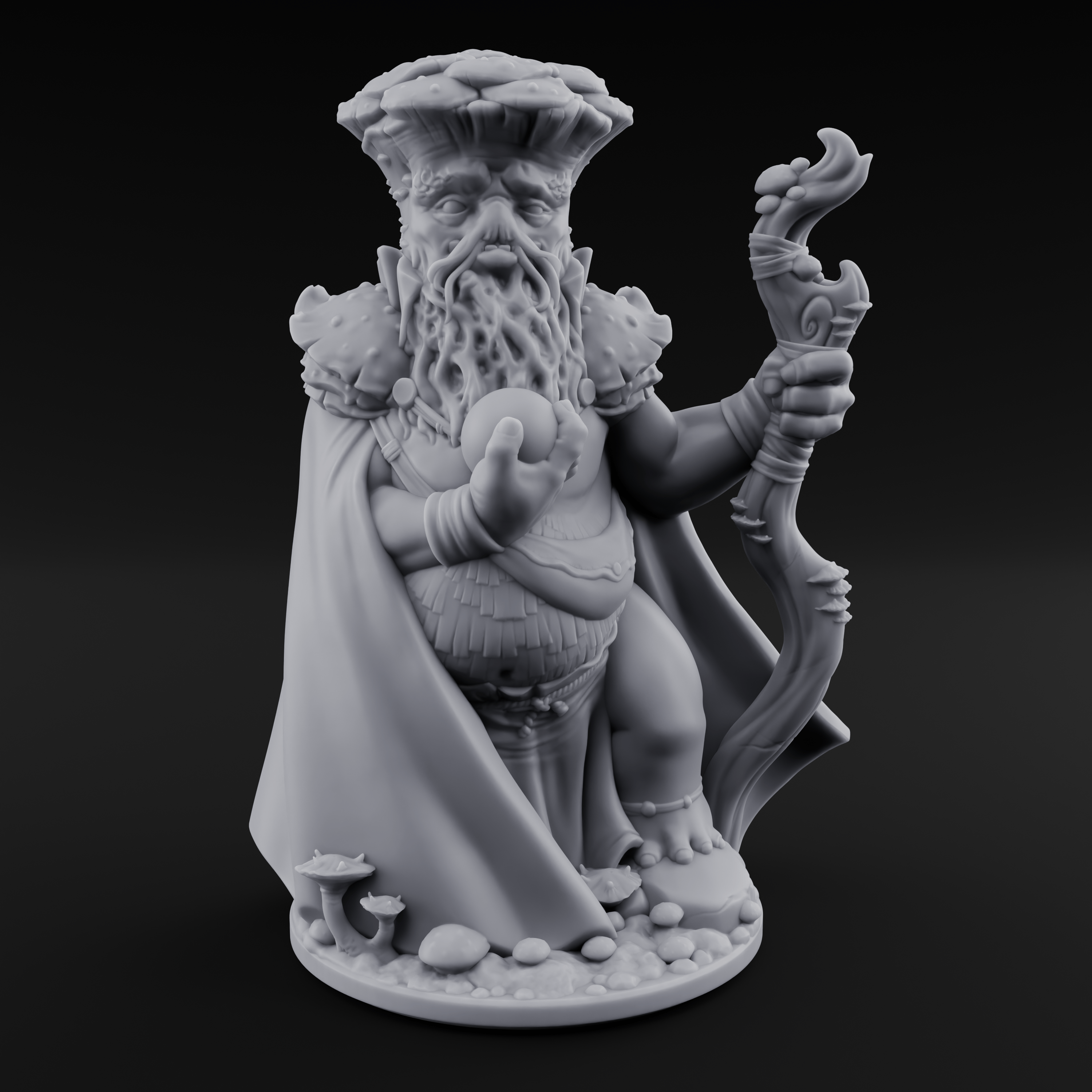 Belly Out Beckoning Myconid Oracle Miniature for Dungeons and Dragons, Pathfinder or other TTRPGs