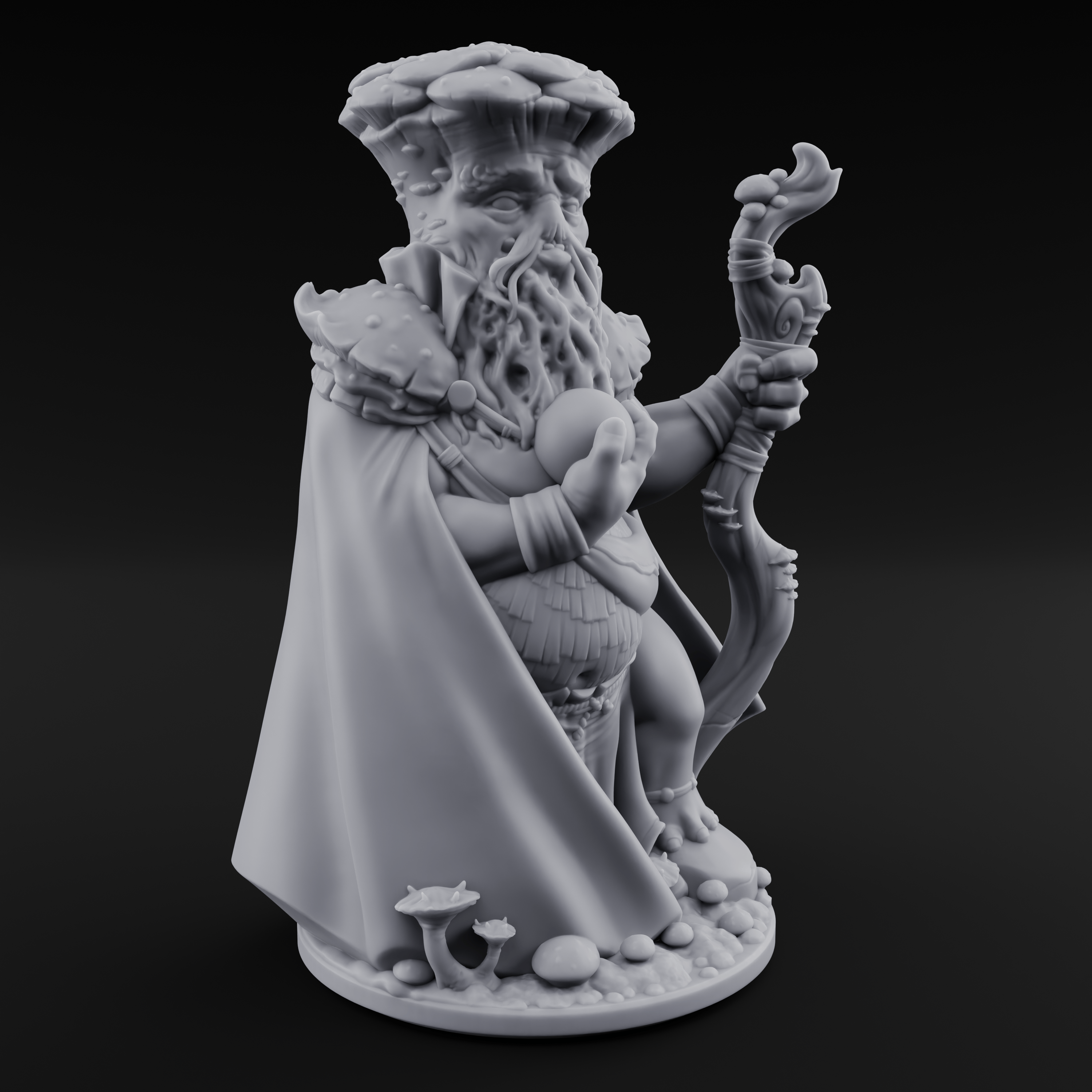 Belly Out Beckoning Myconid Oracle Miniature for Dungeons and Dragons, Pathfinder or other TTRPGs