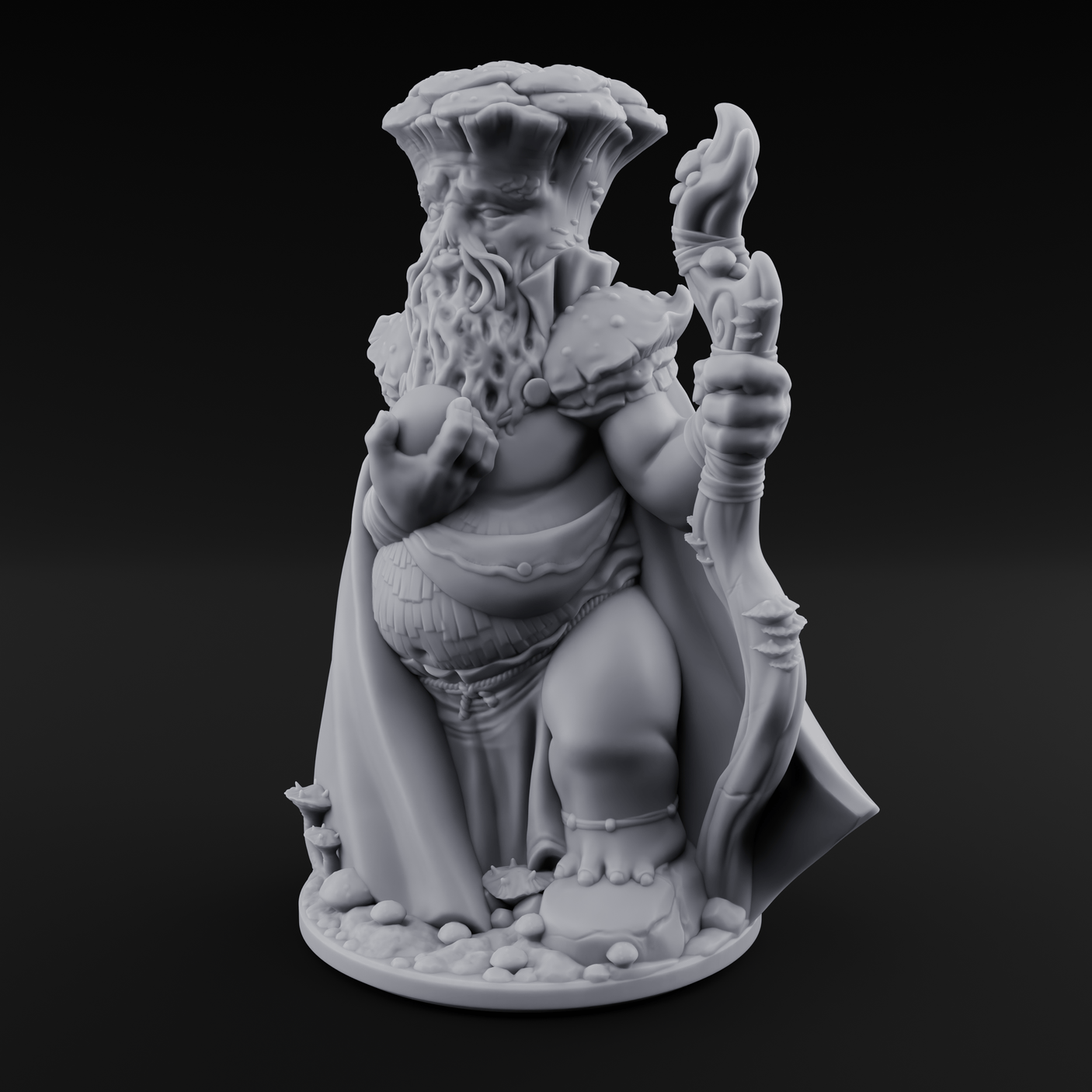 Belly Out Beckoning Myconid Oracle Miniature for Dungeons and Dragons, Pathfinder or other TTRPGs
