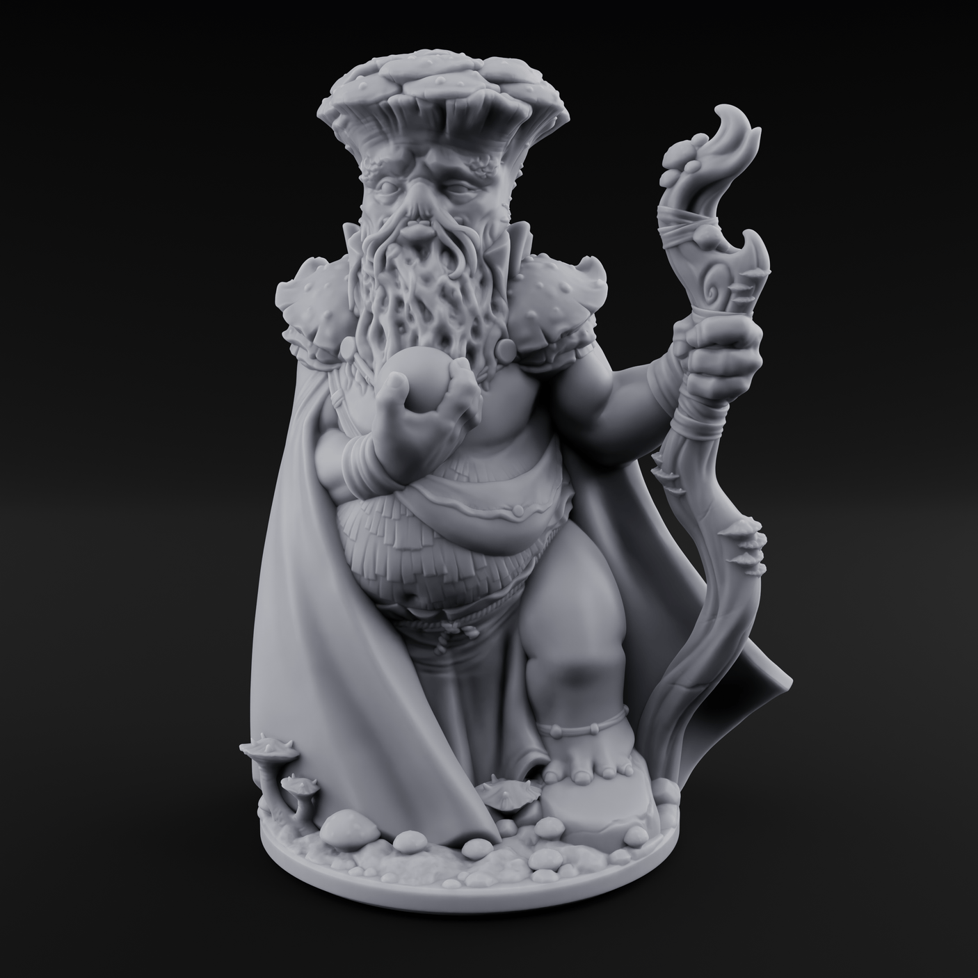 Belly Out Beckoning Myconid Oracle Miniature for Dungeons and Dragons, Pathfinder or other TTRPGs