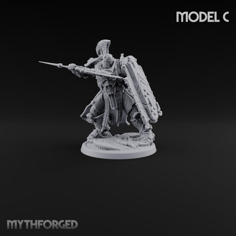 Holding the Line Myrmidon Shieldbearer C Miniature for Dungeons and Dragons, Pathfinder or other TTRPGs