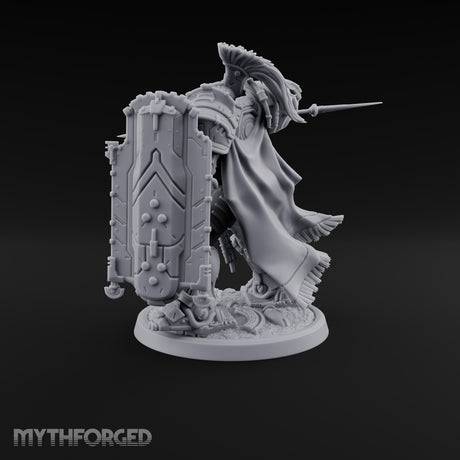 Holding the Line Myrmidon Shieldbearer I Miniature for Dungeons and Dragons, Pathfinder or other TTRPGs