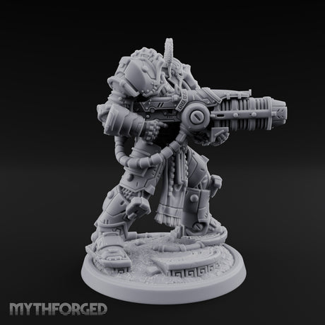 Armed to Overwhelm Human Heavy Gunner A Miniature for Dungeons and Dragons, Pathfinder or other TTRPGs