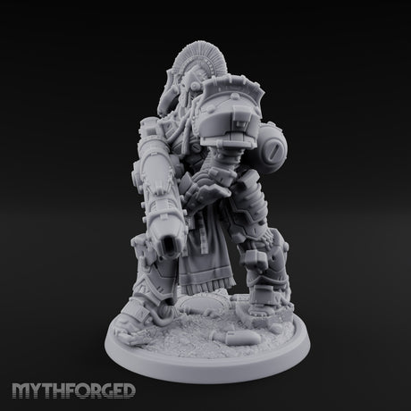 Armed to Overwhelm Human Heavy Gunner C Miniature for Dungeons and Dragons, Pathfinder or other TTRPGs