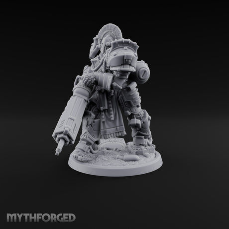 Armed to Overwhelm Human Heavy Gunner D Miniature for Dungeons and Dragons, Pathfinder or other TTRPGs