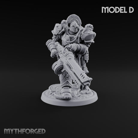 Armed to Overwhelm Human Heavy Gunners Miniature for Dungeons and Dragons, Pathfinder or other TTRPGs