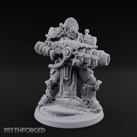 Armed to Overwhelm Human Heavy Gunners Miniature for Dungeons and Dragons, Pathfinder or other TTRPGs