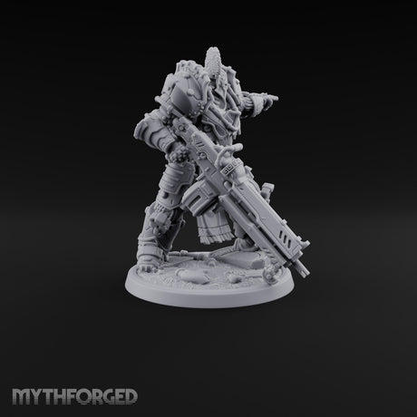Armed to Overwhelm Human Heavy Gunner H Miniature for Dungeons and Dragons, Pathfinder or other TTRPGs