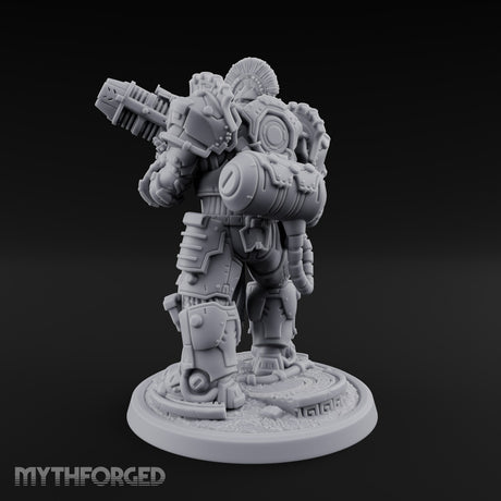 Armed to Overwhelm Human Heavy Gunner I Miniature for Dungeons and Dragons, Pathfinder or other TTRPGs