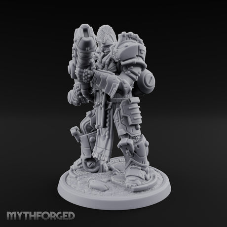 Armed to Overwhelm Human Heavy Gunner I Miniature for Dungeons and Dragons, Pathfinder or other TTRPGs