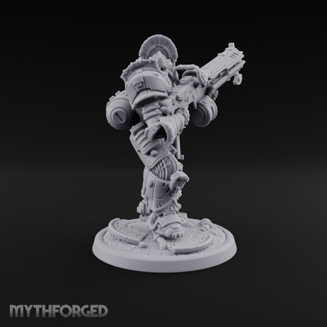 Armed to Overwhelm Human Heavy Gunner J Miniature for Dungeons and Dragons, Pathfinder or other TTRPGs