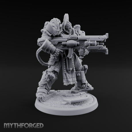 Armed to Overwhelm Human Heavy Gunner K Miniature for Dungeons and Dragons, Pathfinder or other TTRPGs