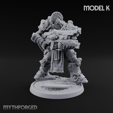 Armed to Overwhelm Human Heavy Gunner K Miniature for Dungeons and Dragons, Pathfinder or other TTRPGs