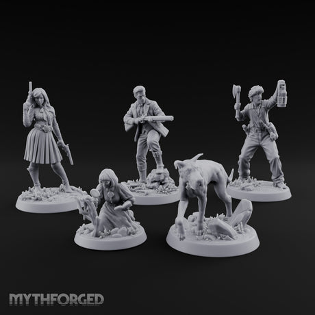 Mystery Solving Human Monster Hunters Miniature for Dungeons and Dragons, Pathfinder or other TTRPGs