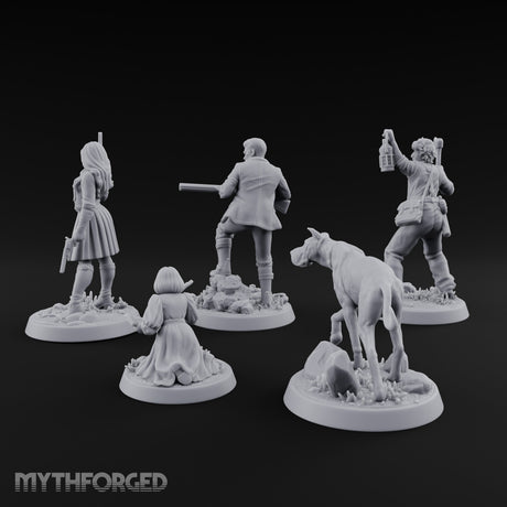 Mystery Solving Human Monster Hunters Miniature for Dungeons and Dragons, Pathfinder or other TTRPGs
