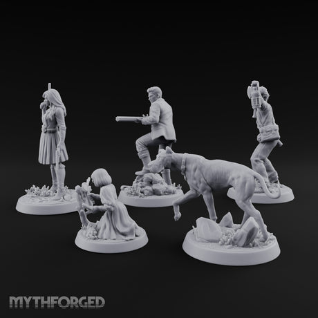 Mystery Solving Human Monster Hunters Miniature for Dungeons and Dragons, Pathfinder or other TTRPGs