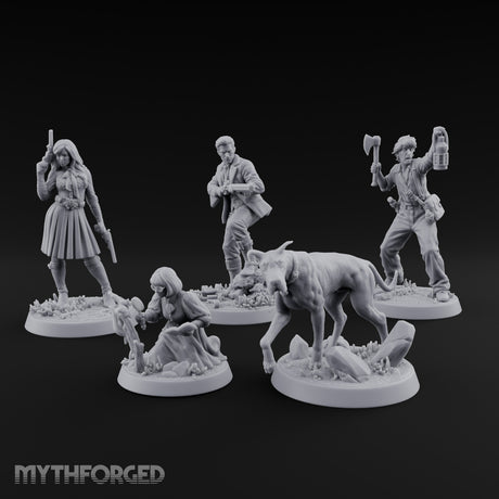 Mystery Solving Human Monster Hunters Miniature for Dungeons and Dragons, Pathfinder or other TTRPGs