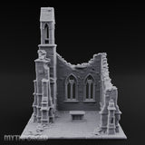 Nave-Exposed Buttress-Sheared Gothic Chapel Ruins Miniature for Dungeons and Dragons, Pathfinder or other TTRPGs