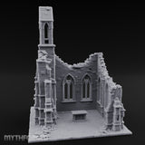 Nave-Exposed Buttress-Sheared Gothic Chapel Ruins Miniature for Dungeons and Dragons, Pathfinder or other TTRPGs
