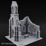 Nave-Exposed Buttress-Sheared Gothic Chapel Ruins Miniature for Dungeons and Dragons, Pathfinder or other TTRPGs