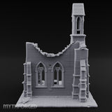 Nave-Exposed Buttress-Sheared Gothic Chapel Ruins Miniature for Dungeons and Dragons, Pathfinder or other TTRPGs