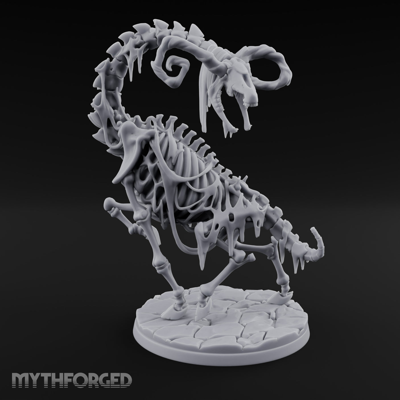 Neck Craning Rearing Skeleton Strider Miniature for Dungeons and Dragons, Pathfinder or other TTRPGs