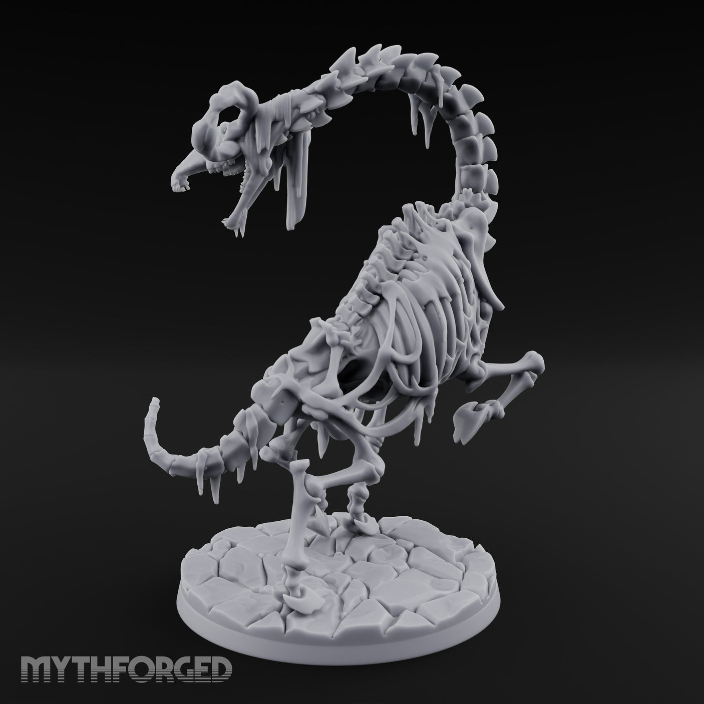 Neck Craning Rearing Skeleton Strider Miniature for Dungeons and Dragons, Pathfinder or other TTRPGs