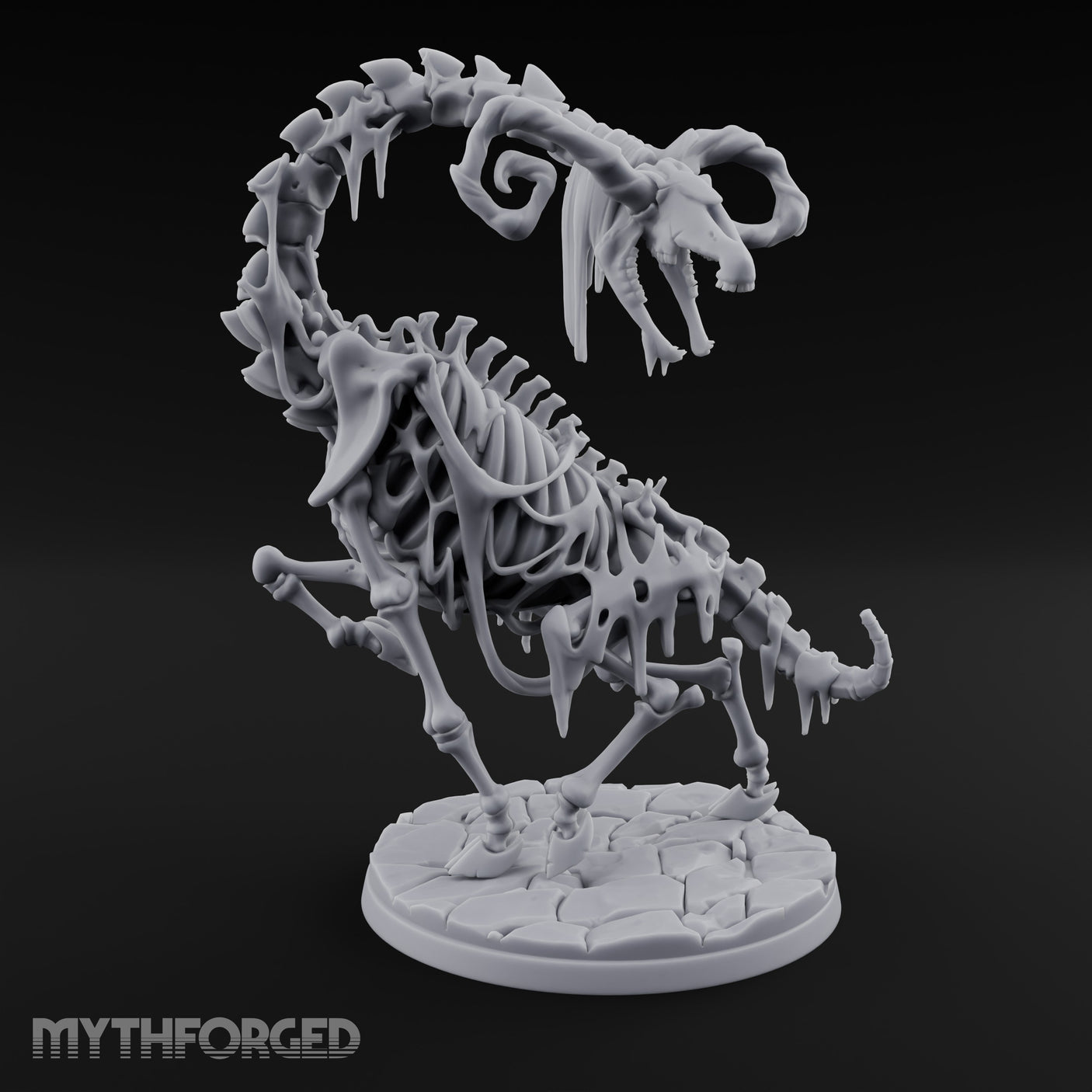 Neck Craning Rearing Skeleton Strider Miniature for Dungeons and Dragons, Pathfinder or other TTRPGs
